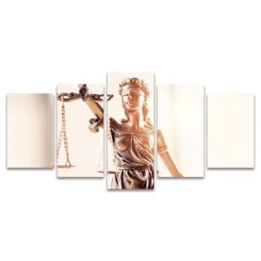 Imagem de Quadro Mosaico Decorativo Estátua Simbolo Justiça Bronze Direito - Del