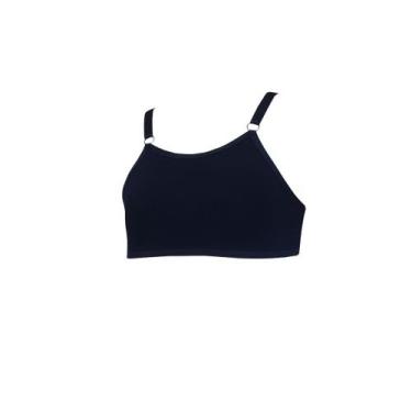 Imagem de Sutiã Infantil Sem Bojo Algodão Com Regulagens - OPTE, M, Preto