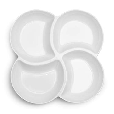 Imagem de Q Squared Travessa de servir trevo pequeno, melamina, 30,5 cm, branco