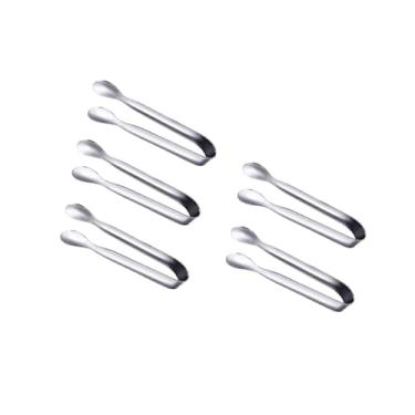 Imagem de Kit 5 Pçs Pegador De Inox 18cm Multiuso Gelo Açúcar Salgados Etc