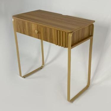 Imagem de Penteadeira Lena- Uma gaveta com pés metálico dourado  - Casa Heva