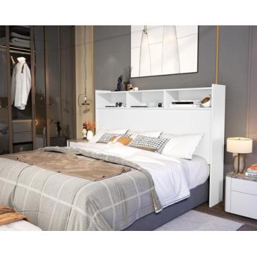 Imagem de Cabeceira Melissa Para Cama Box Casal com Prateleiras  - Caselli Store