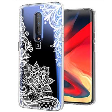 Imagem de Capa para celular fina de TPU flexível e transparente à prova de choque projetada para OnePlus 7 Pro 5G (6,7"), mandala