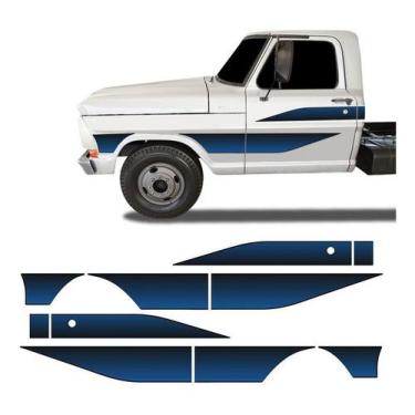 Imagem de Adesivos Faixas Laterais Ford F4000 1989/1992 Kit Cinza - Resitank