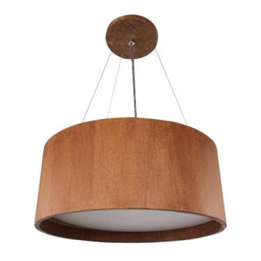 Imagem de Lustre Pendente Madeira Redondo 50cm - Adrilustres, Mel