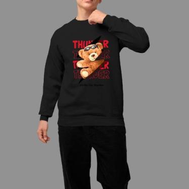 Imagem de Moletom Gola Careca Basico Masculino Casual Confortável Tecido Macio T