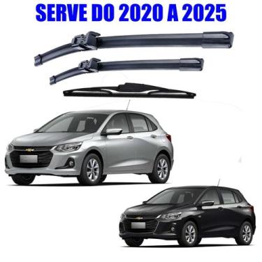 Imagem de kit 3 Palheta Limpador Parabrisa Onix Turbo Hatch 2020 2021 2022 2023 