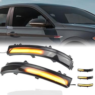Imagem de Yoegerery Luz de seta de LED dinâmica, sequencial, retrovisora lateral, indicadora, pisca-pisca, compatível com VW Jetta 6 GLI Hybrid Vento Scirocco EOS Fusca Beetle (preto)