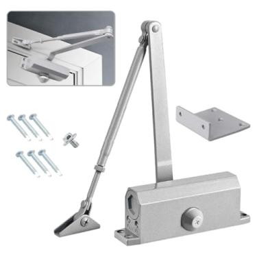 Imagem de Mola Aérea Para Fechar Porta Portão Madeira Alumínio Vidro 65kgs Puxador Fechador Automático Retrátil Casa Loja Escritório Aço Inox Focuslar