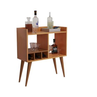 Imagem de Aparador Amanda MiniBar p/ Drinks Sala De Estar Cerejeira
