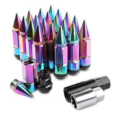 Imagem de EZPROIT 20 peças anti-furto espigado alargado afinador roda/aros porca M12 x 1,5 + soquete (cromo neo)