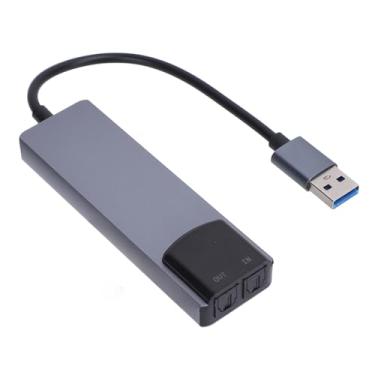 Imagem de Adaptador de áudio USB a 3,5 Mm, Adaptador de Placa de Som Surround USB 6 Canal Com Saída de Entrada de áudio óptica para PC