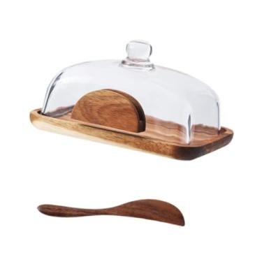 Imagem de Vaveren de sobremesa de vidro, prato de servir, versátil cupcake stand stand bolo com tampa da cúpula, para o aperitivo de queijo fruta