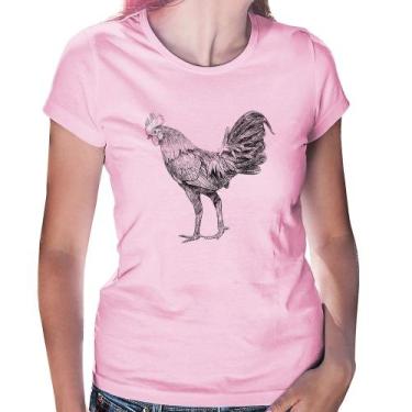 Imagem de Baby Look Galo Desenho - Foca na Moda, Rosa bebê, P