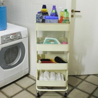 Imagem de Carrinho Multiuso com 4 prateleiras ( Fruteira / Organizador ) com rod