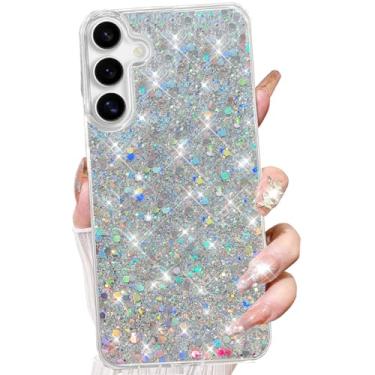 Imagem de Changjia Capa feminina com glitter para Samsung Galaxy A15 5G, brilhante, brilhante, reflexiva, macia, à prova de choque, para meninas, fina, fina, para Galaxy A15 5G 2024 (prata)