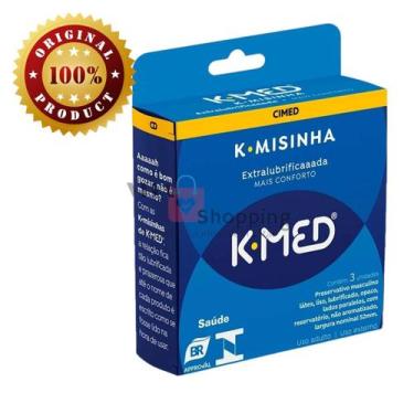Imagem de Preservativo K-misinha Extralubrificada k-med - 3 unid, TRADICIONAL
