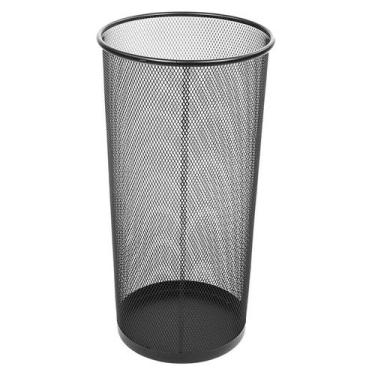 Imagem de Lixeira 23 Litros Metal Aramado Telada Cesto Lixo Escritório - preto -