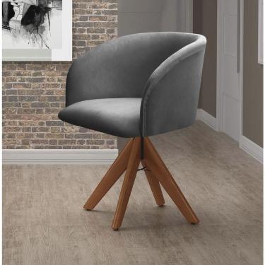 Imagem de Poltrona Atenas Base Giratória de Madeira Sala