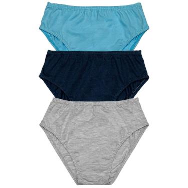 Imagem de KIT C/3 CUEQUINHAS EM ALGODÃO  SLIP INFANTIL DelRio Cor ANIS/MARINHO/MESCLA