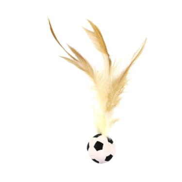 Imagem de IEUDNS Brinquedo interativo de bola saltitante, brinquedo engraçado de penas de gato para animais de estimação, Futebol