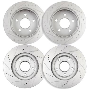 Imagem de ECCPP 55034 55039 Rotores de freio a disco sólido dianteiro ventilado e traseiro adequado para Chevrolet para Impala 2000-2005, para Chevrolet para Monte Carlo 2000-2005, para Oldsmobile para Intrigue