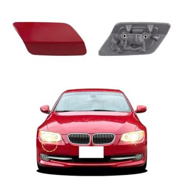 Imagem de Goholy Capa de arruela de farol de para-choque dianteiro de carro compatível com BMW 328i 3351 335lS Coupe Convertible 2011-2013 Tampa de bicos de arruela de farol 61677253393 61677253394 Capa de