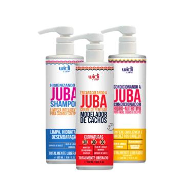 Imagem de Kit de Tratamento Encaracolando a Juba WIDIcare para Cabelos Cacheados Shampoo + Condicionador + Creme Pentear 3x500ml
