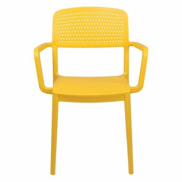 Imagem de Cadeira Tramontina Serena Em Polipropileno Com Braços Cor Amarela 92097000