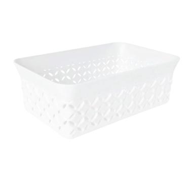 Imagem de Caixa Organizadora Cesto Decorativo Médio Branco 3 Litros