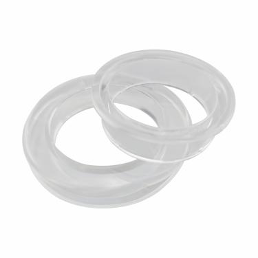 Imagem de MARRTEUM Conjunto de anel e tampa de guarda-chuva de mesa de silicone de 5 cm, 2 conjuntos de anéis de guarda-chuva de mesa e tampas de plugue para pátio ao ar livre, jardim, praia, deck (transparente