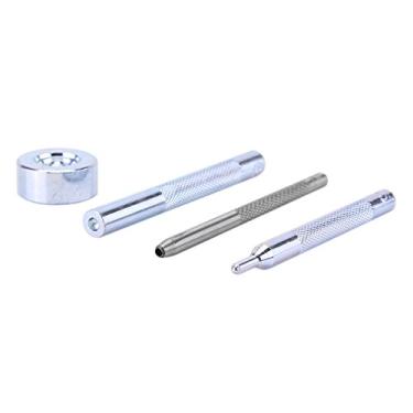 Imagem de Botão de Metal de 30pcs de 10 Mm Com Ferramenta de Couro para o Leathercraft （Bronze Black Broft Butronsnap ButtonButton ButtonButtonsMetal PushMetal Push Push Push Push (Botões 15 prata + 15 bronze)