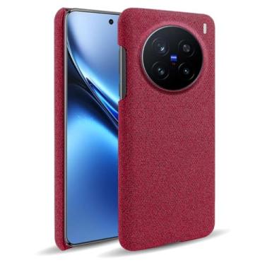 Imagem de Capa para vivo X200 PRO 5G,Capa desenhada em lona,Case Protetora Ultrafina com Empunhadura Macia,Design em Tecido Antichoque e Antiarranhões-Red
