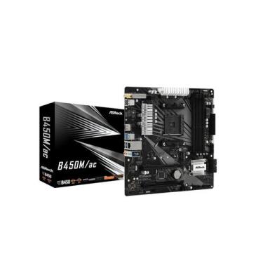 Imagem de Placa Mãe ASRock B450M AC Compatível Soquete AMD AM4 Ryzen, Preto