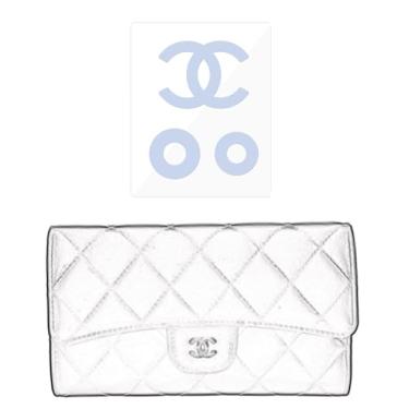 Imagem de LokChuiDor Película protetora de hardware, compatível com Chanel Wallet WOC/carteira adesivo de hardware transparente, antiarranhões, transparente (carteira CC)