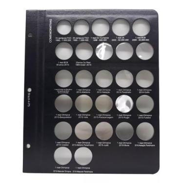 Imagem de Folha Complementar Álbum De Luxo Real Comemorativas Preta - 3BZN