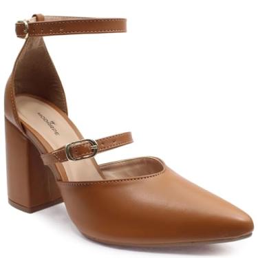 Imagem de Scarpin Modarpe Salto Grosso Médio Confortável S15 (Marrom, BR, Adulto, Numérico, 39)