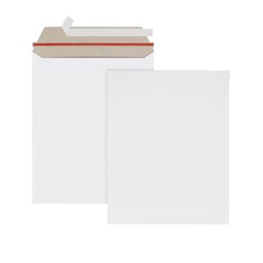 Imagem de Pacote com 100 pacotes de 17,78 x 22,88 cm, correspondência de documentos com foto autovedante, envelopes de envio de papelão branco para envio de papelão branco para CD, fotos, documentos por zmybcpack