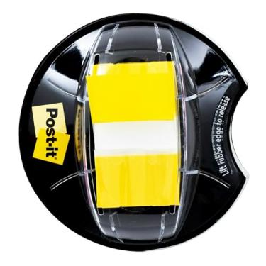 Imagem de Post-it Bandeiras, dispensador de aderência de mesa de 200/alto volume, 2,54 cm de largura, amarelo (680-HVYW)