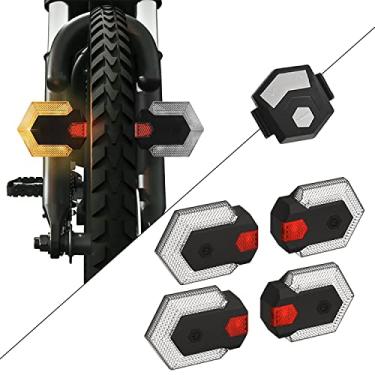 Imagem de Goldfox Luz traseira de bicicleta recarregável por USB, setas de bicicleta frontal e traseira, luzes traseiras de aviso de LED de bicicleta, luzes de seta sem fio à prova d'água para bicicleta de
