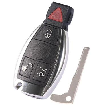Imagem de TOP-VIGOR Substituição de chave de carro com controle remoto de entrada sem chave compatível com Mercedes Série 300 C-Class E-Class S-Class G-Class M-Class R-Class SL Series 1997-2014, 315MHz 4 botões