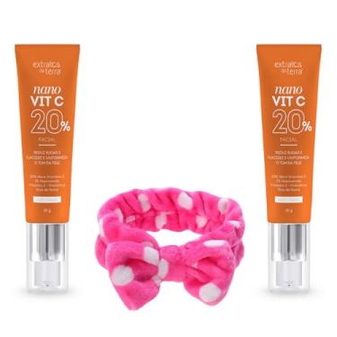 Imagem de Kit 2 Sérum Nano Vit C20 – Vitamina C Nanoencapsulada 20% Niacinamida para Clareamento e Antissinais + Faixa Pelúcia Para Cabelo