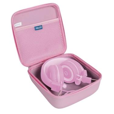 Imagem de Anleo Capa rígida de viagem para noot Products K11/Elecder i37/POWMEE M1/POWMEE M2/Mpow CH8/iRAG J01/noot Products K22/NIVAVA K8/noot Products K33/iClever/Sonitum Kids Headphones (apenas capa) (rosa)