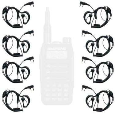 Imagem de Combo 8 Fone Microfone Lapela Para Rádio Uv-16 Plus - Lellis Rocha