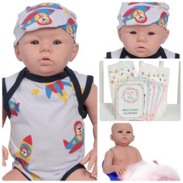 Imagem de Boneco Reborn Abigail Menino 100% Silicone Olhos Azuis - Cegonha Rebor