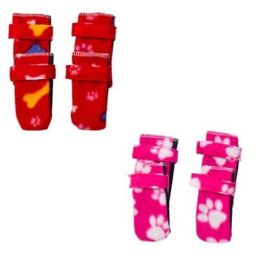 Imagem de Kit 2 Sapatos Para Cachorro - Vermelho E Rosa P - Nicapet