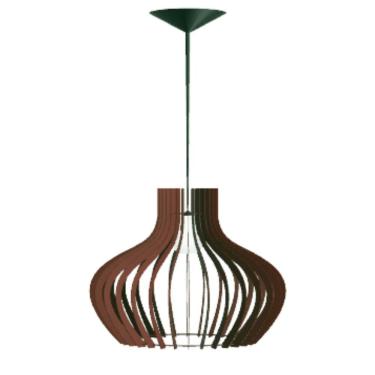 Imagem de Luminária Teto Tipo Pendente Decanter Mdf Completa - Cor:marrom