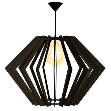 Imagem de Luminária Teto Tipo Pendente Pegasus Mdf Completa - Cor:preta