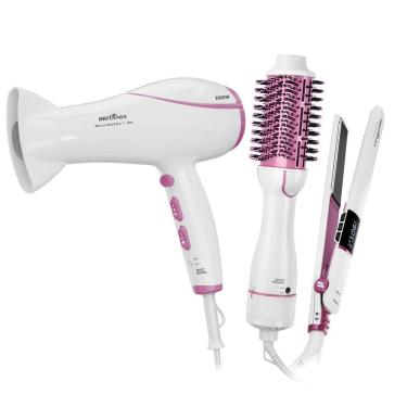 Imagem de Kit Britânia Bella Escova Secadora, Prancha E Secador De Cabelos - Bivolt