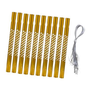 Imagem de IEUDNS Conjunto de 10 tubos de sinos de vento de alumínio, kit de sinos de vento, acessórios de reposição, suprimentos para de vento, tubos vazios para, Amarelo